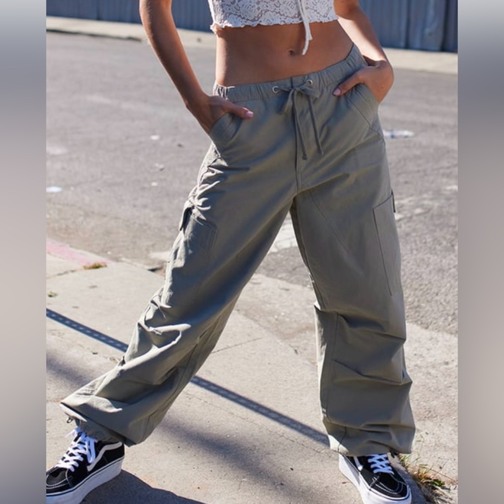 RSQ Olive Green Wide Leg Cargo Pants